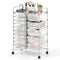 Rolling Storage Cart 15-Drawer Trolley with Chrome Plated Metal Frame