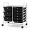 9-Drawer Rolling Storage Cart with Colorful Drawers and Metal Frame