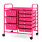 9-Drawer Rolling Storage Cart with Colorful Drawers and Metal Frame