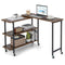 360° Rotating Sofa Side Table with 2-Tier Storage Shelves