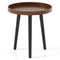 Mid Century Modern Round Side Sofa Coffee Table with Wooden Tray