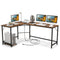 L-Shaped Computer Desk with CPU Stand Power Outlets and USB Ports