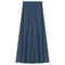 Long Cotton Skirt With Ribbed Elastic Waistband