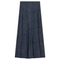 Ladies Long Denim Wash Skirt With Diagonal Cuts