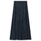 Ladies Long Denim Wash Skirt With Diagonal Cuts