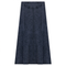 Ladies Long Denim Wash Skirt With Seam Down The Center