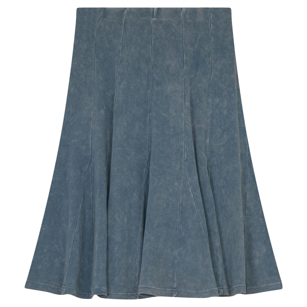 Ladies Paneled Short Denim Wash Skirt