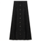 Ladies Button Down Denim Wash Rib Long Skirt