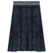 Ladies Denim Rib Short Panel Skirt With Elastic Stripe Waistband