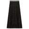 Ladies Denim Rib Long Panel Skirt With Elastic Stripe Waistband