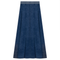 Ladies Denim Rib Long Panel Skirt With Elastic Stripe Waistband