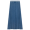 Ladies Denim Rib Long Panel Skirt With Elastic Stripe Waistband