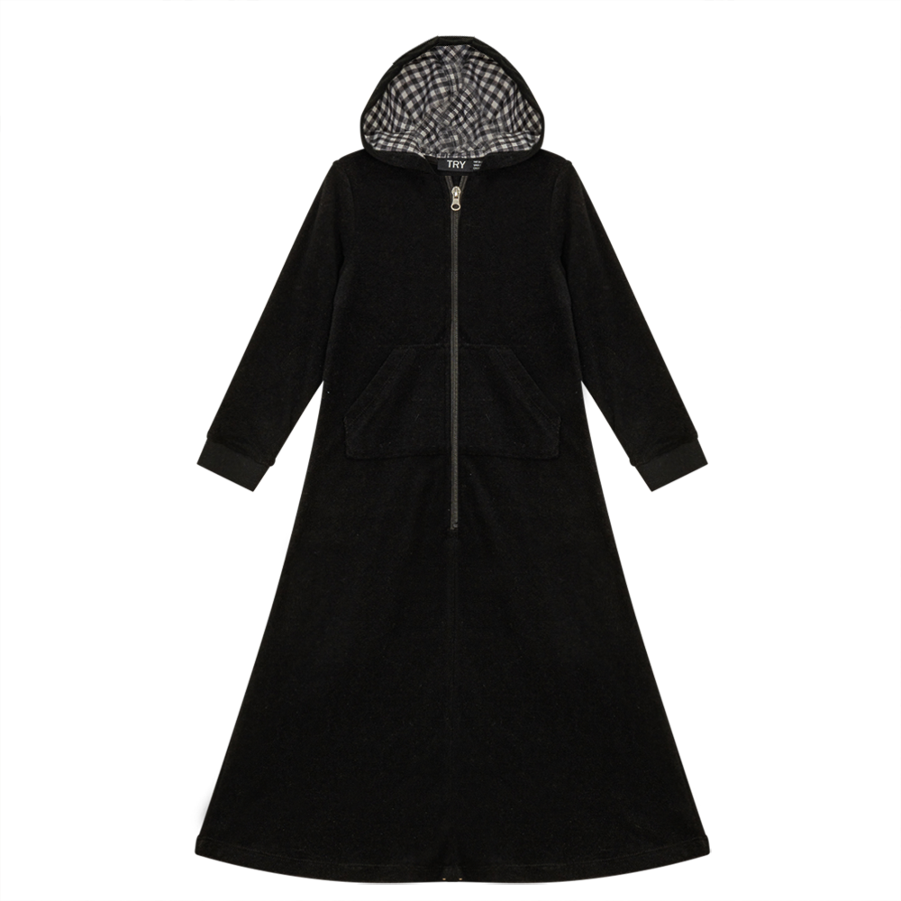 Plaid Terry Robe