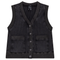 Ribbed Mineral Wash Contrast Cardigan Vest