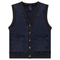 Ribbed Mineral Wash Contrast Cardigan Vest