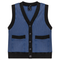 Ribbed Mineral Wash Contrast Cardigan Vest
