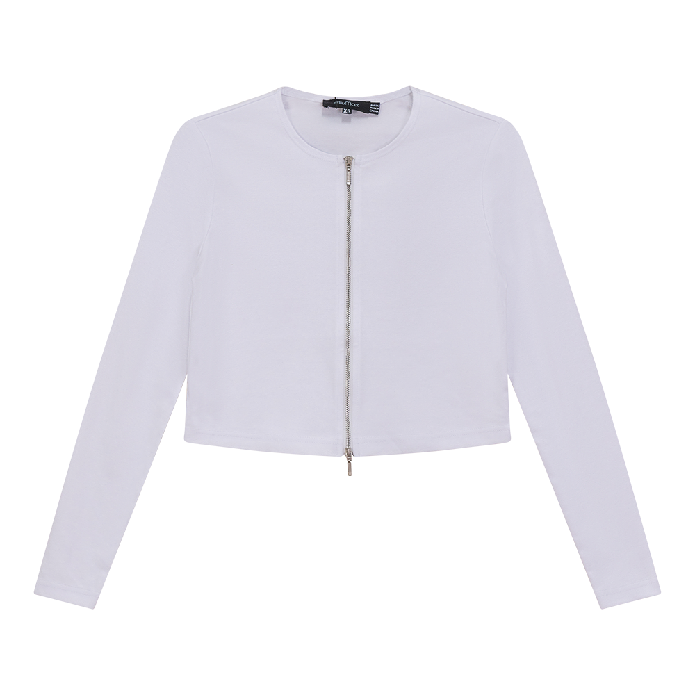 Cropped Zip Bomber Top