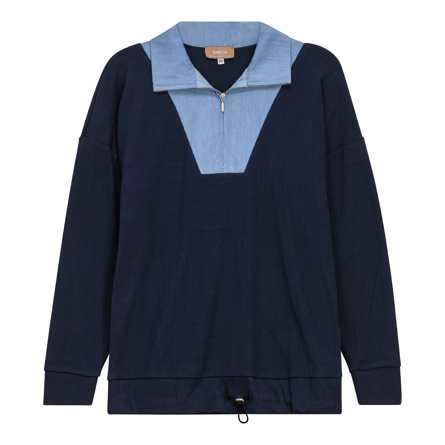 Maternity Henley Bungee Contrast Top