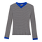Striped V Neck Contrast Tee