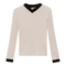 Striped V Neck Contrast Tee