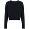 Cropped Fit Ribbed Knit Cardigan
