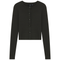 Cropped Fit Ribbed Knit Cardigan