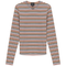 Striped Metalic V Neck Tee