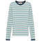 Ribbed Stripped V Neck Tee