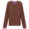 Striped Multi Color V Neck Tee