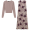 Midi Printed Chiffon Jumper Cardigan Set