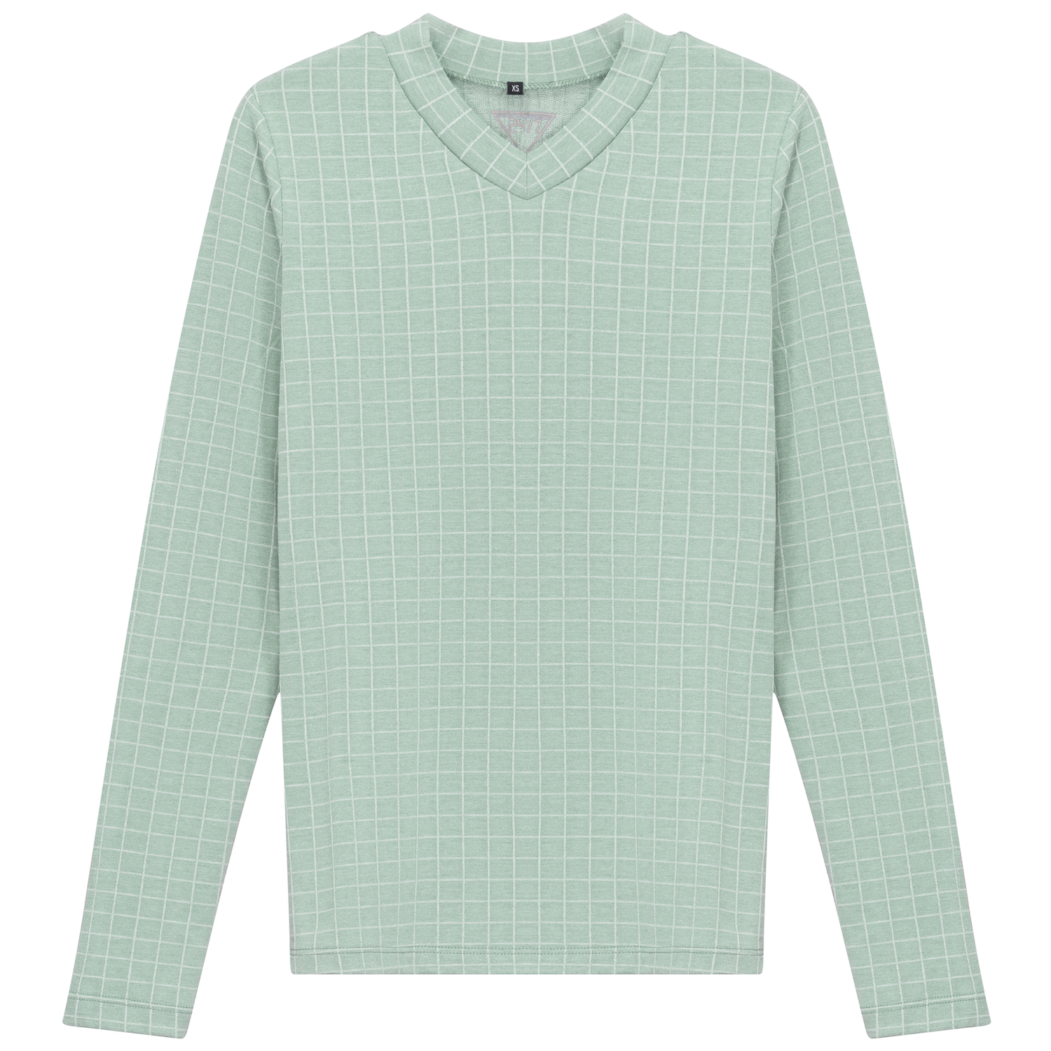 Checkered V Neck Cotton Tee