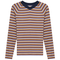Striped Contrast V Neck Tee