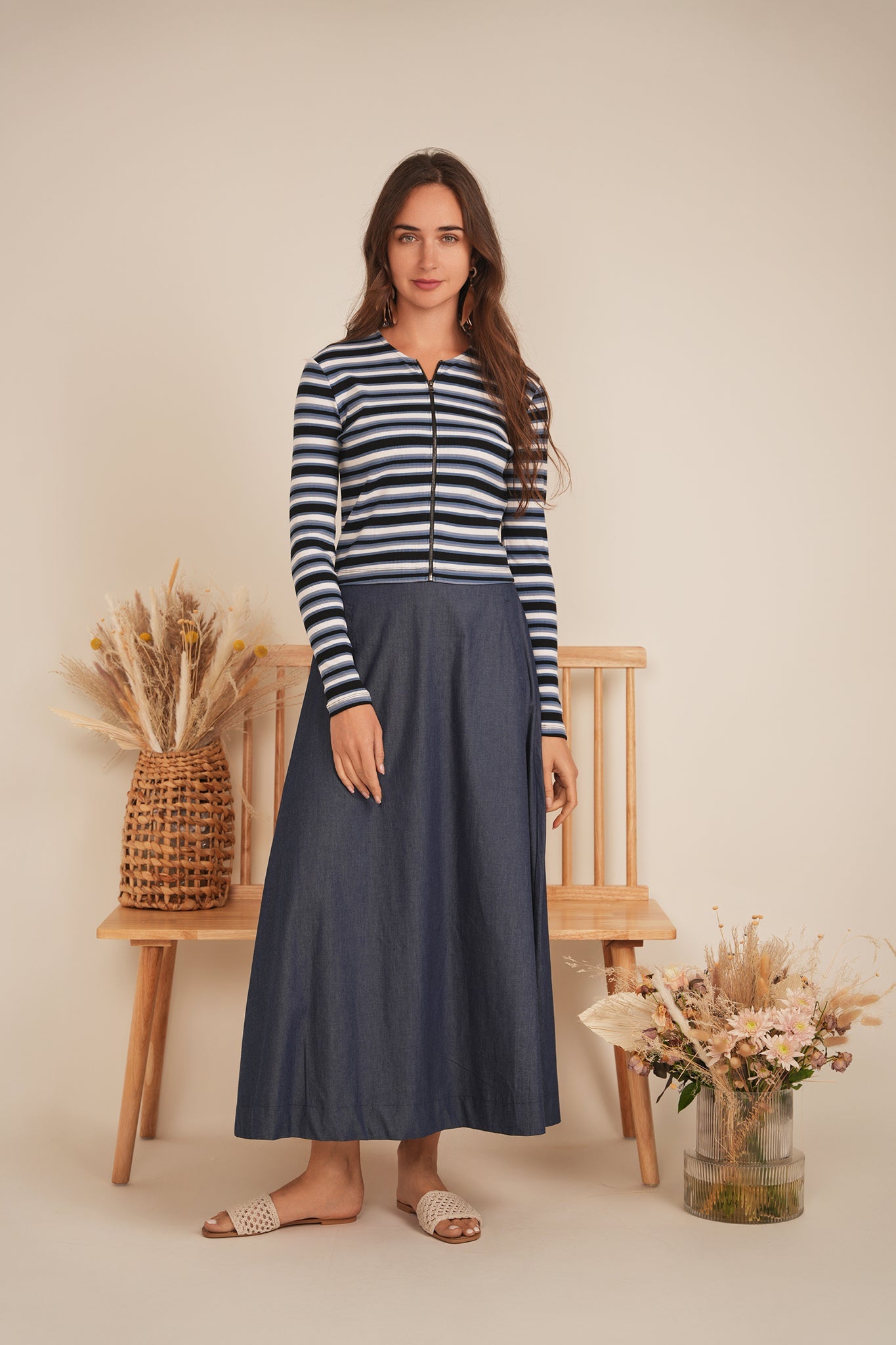 Stripped Zip Tee