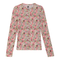 Cotton Floral Long Sleeves V Neck Tee