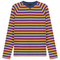 Stripped V Neck Raglan Tee