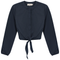 Cropped Cotton Tie Blouse