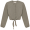 Cropped Cotton Tie Blouse