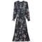 Printed Satin Accordian Pleated Dress