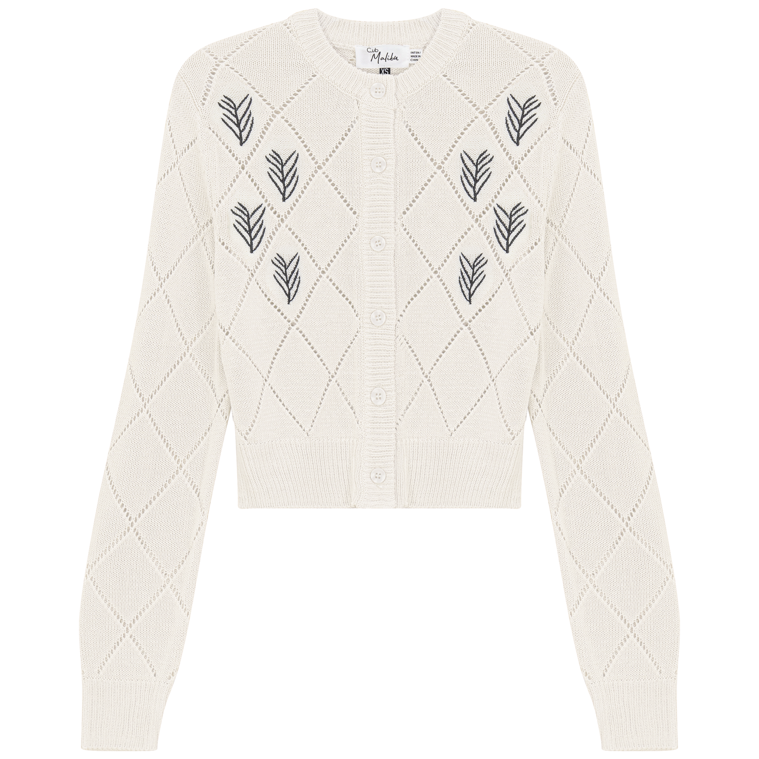 Cropped Crochet Embroidered Cardigan