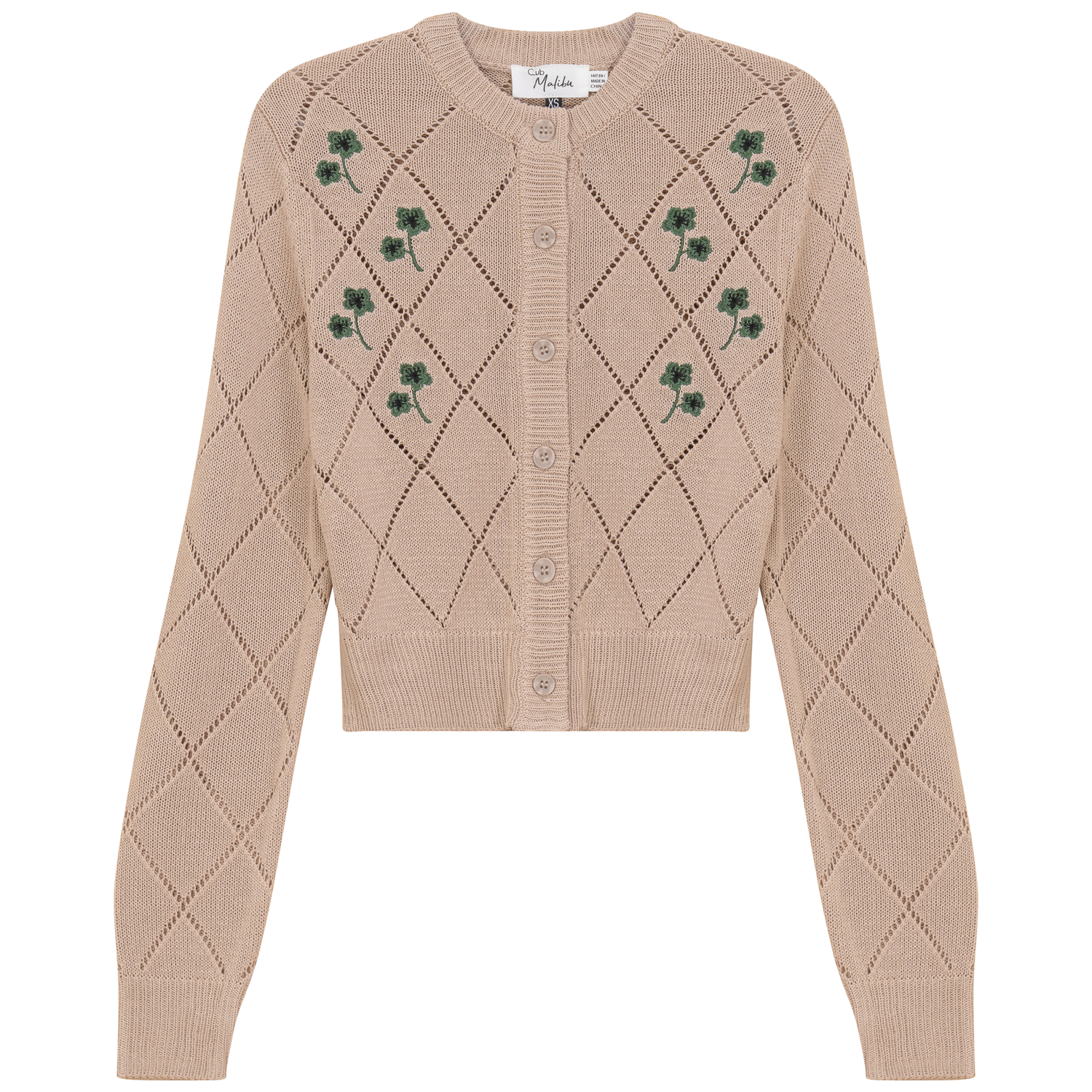 Cropped Crochet Embroidered Cardigan