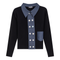Double Breasted Knit Combo Sweater