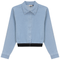 Cropped Denim Elastic Shirt