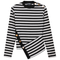 Striped Asymetric Cut Top