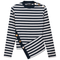 Striped Asymetric Cut Top