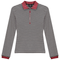 Stripped Ribbed Zipper Henley Tee
