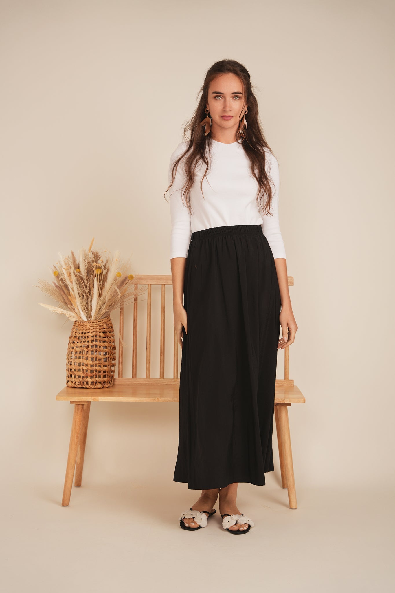 Copper Tencel Maxi Skirt