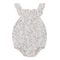 Crinkle Leaves and Bird Print Romper