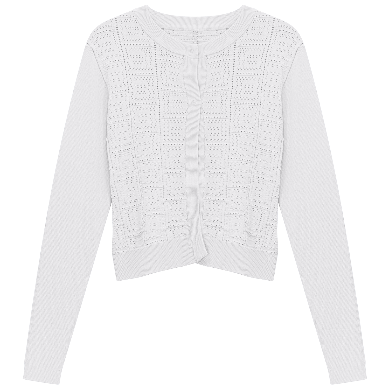 Pointelle Knit Crop Cardigan