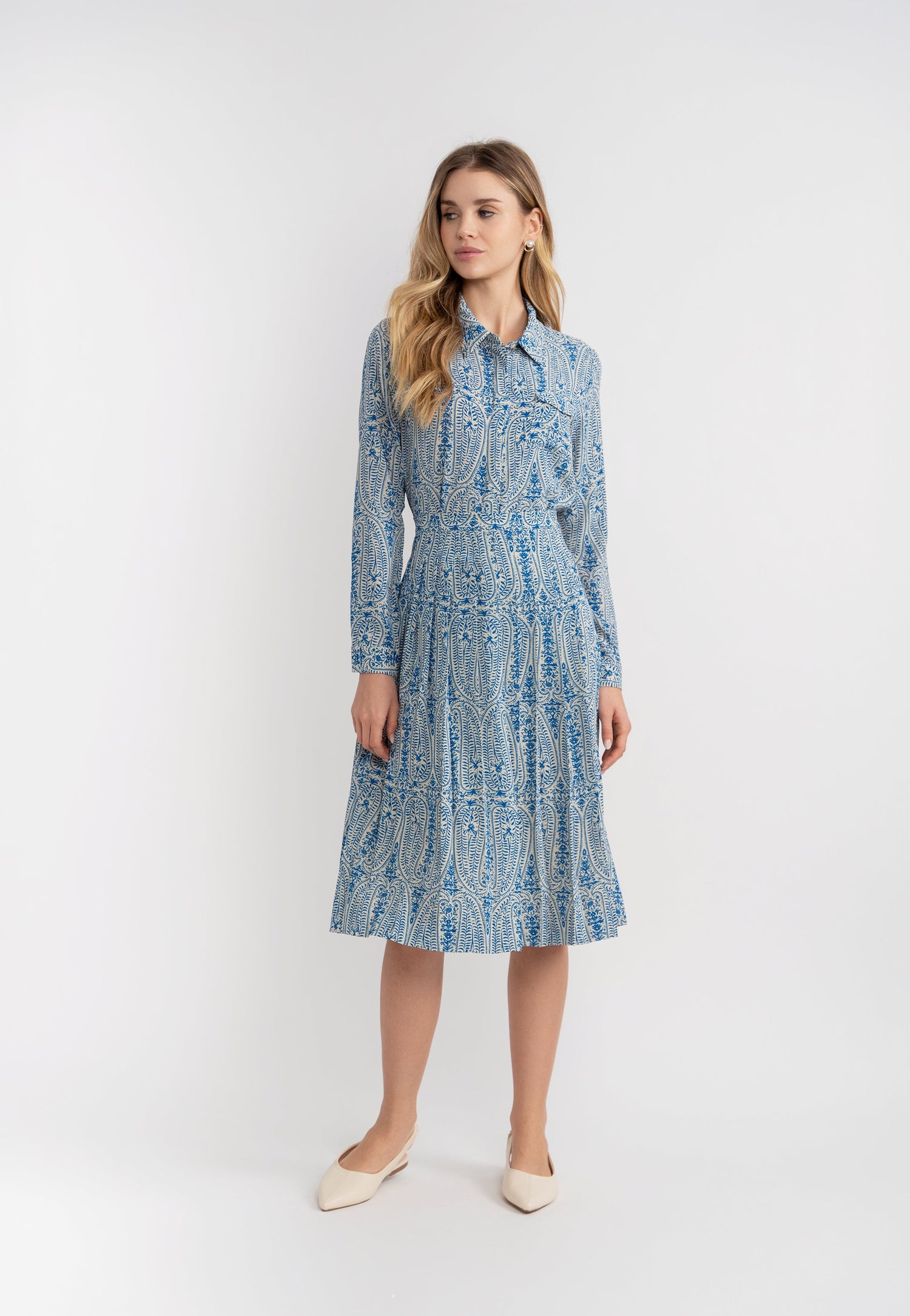 Paisley Print Pleated Skirt