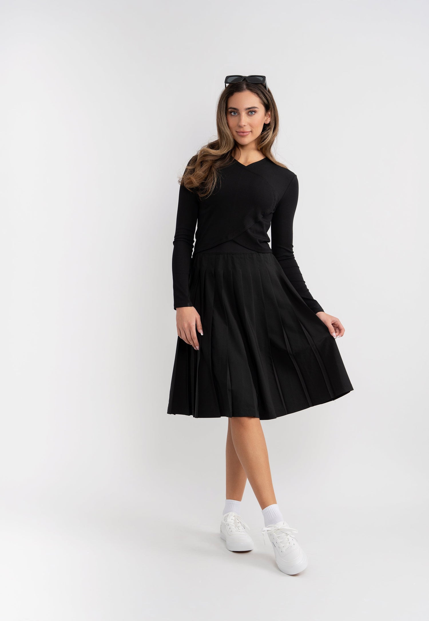 Pull On Pleated Skirt